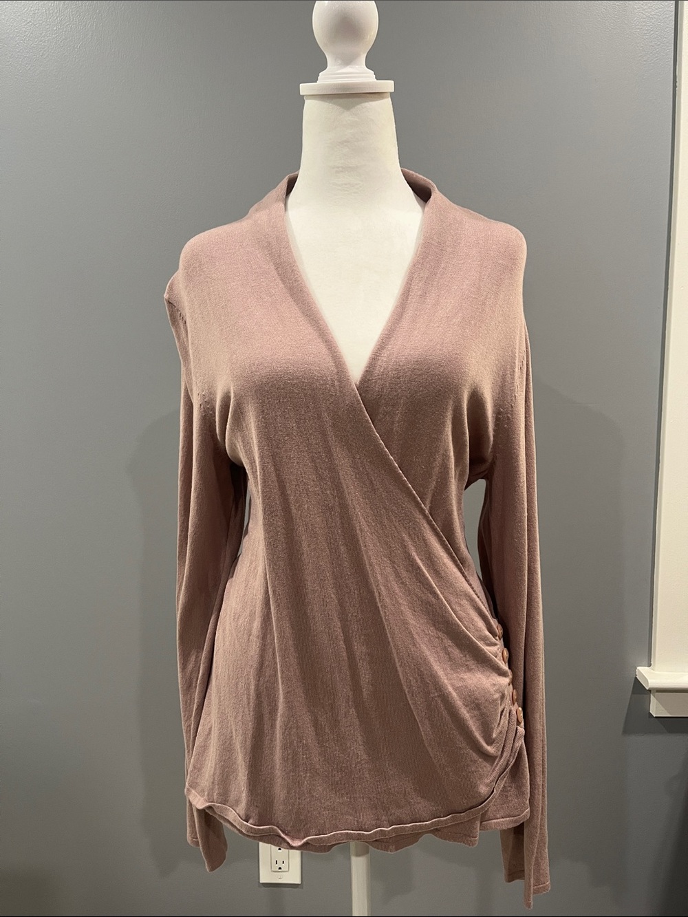 Apt. 9 Blush Wrap-Style Long Sleeve Top